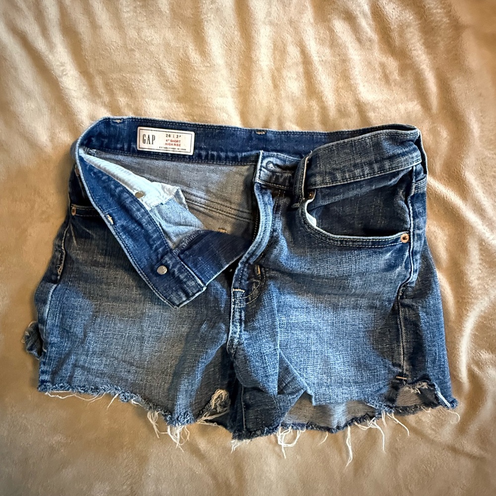 GAP Women's Distressed Blue Jean Shorts